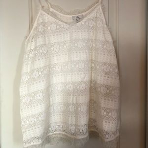 Joie White Lace Tank Top